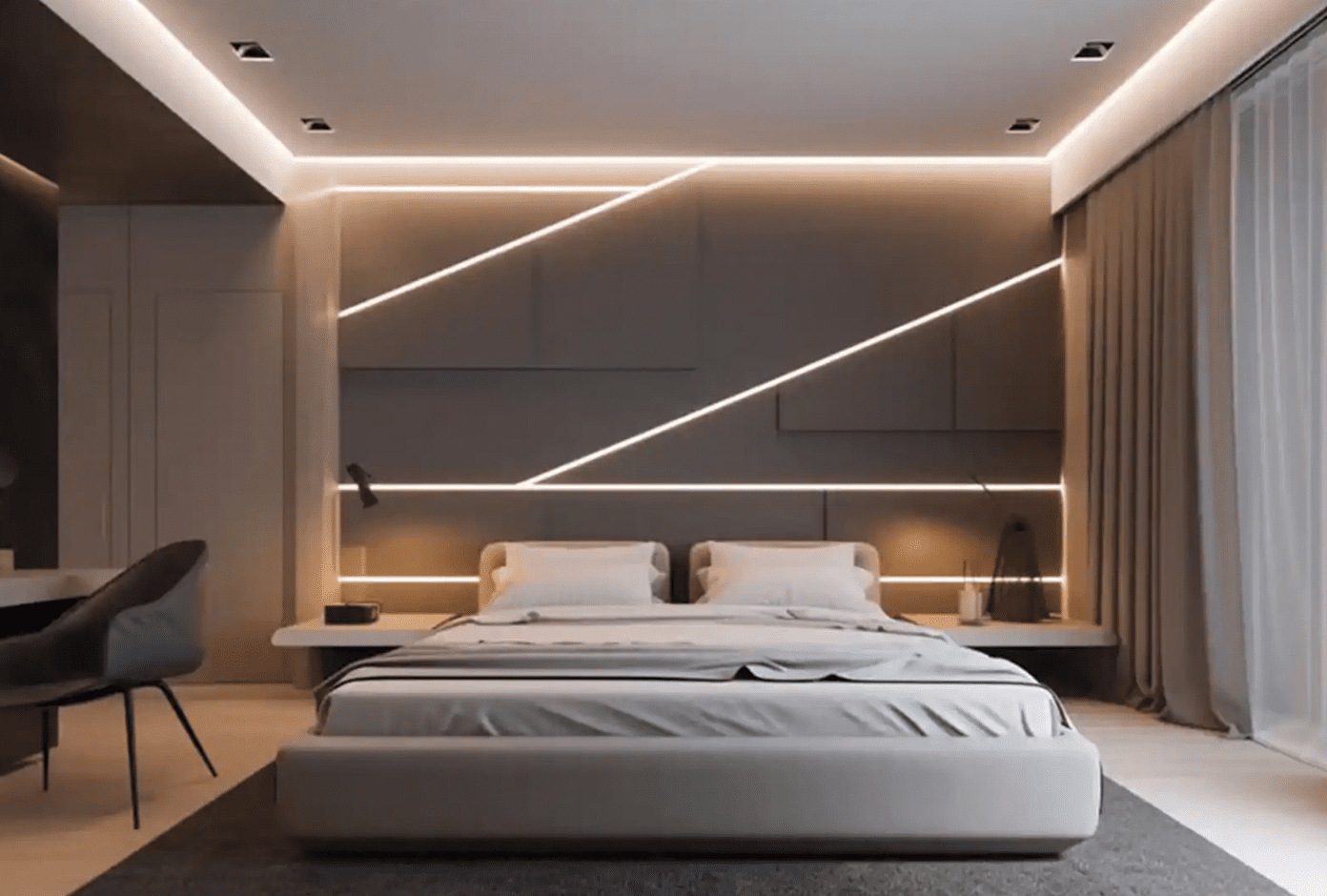 living room led profile lighting